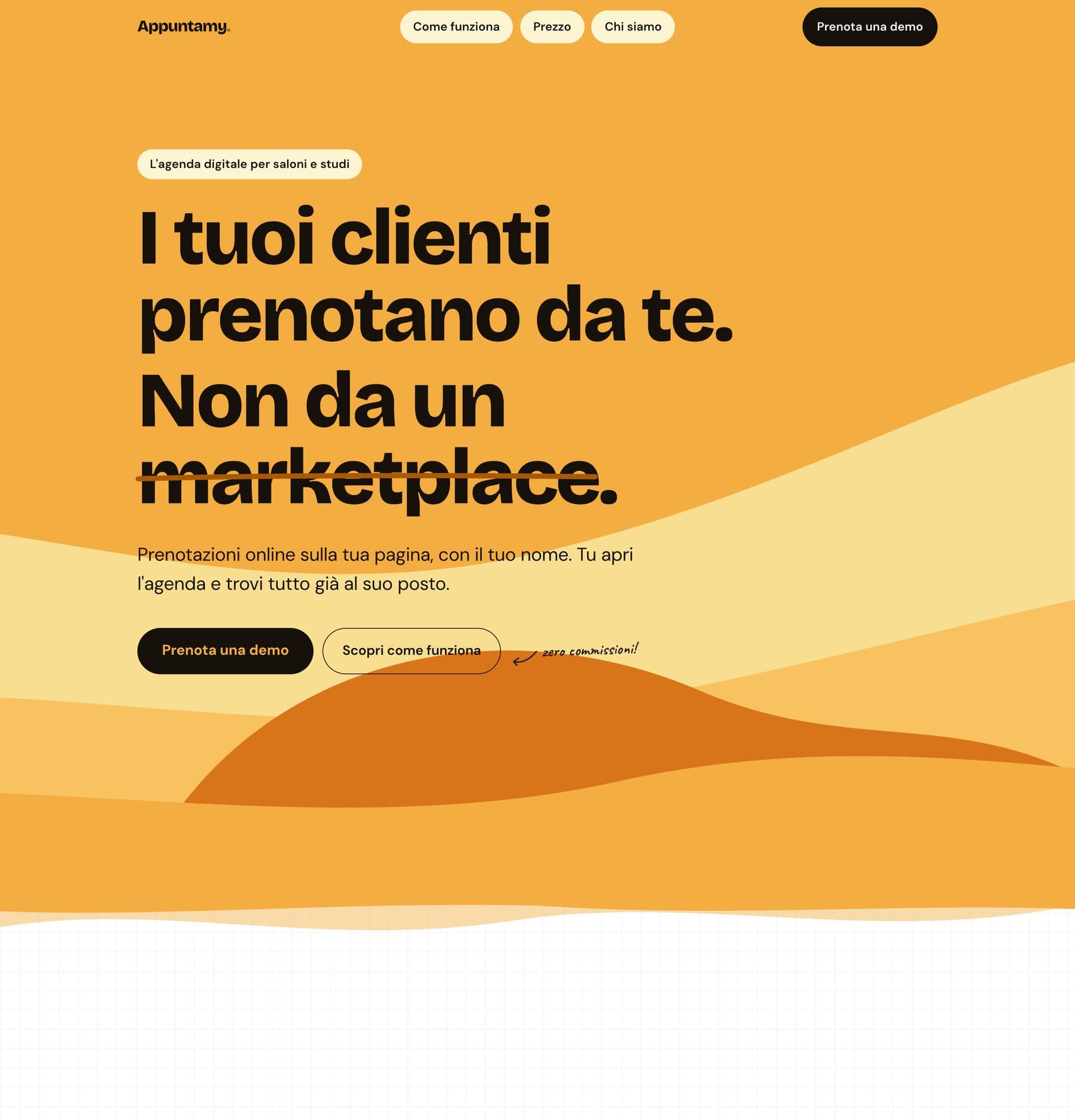 Appuntamy: anteprima della landing page
