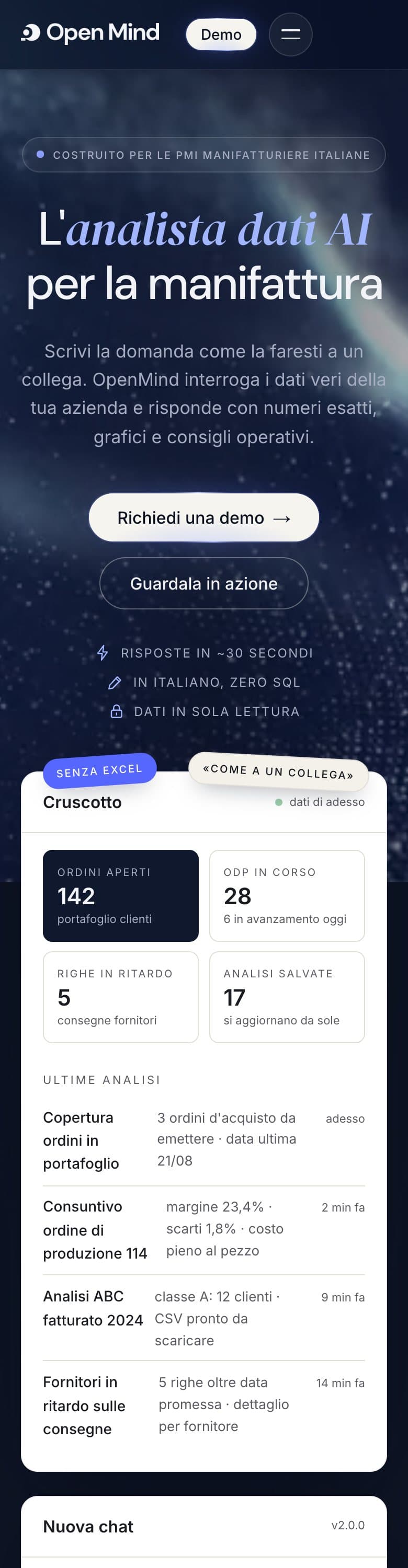 OpenMind: anteprima della landing page