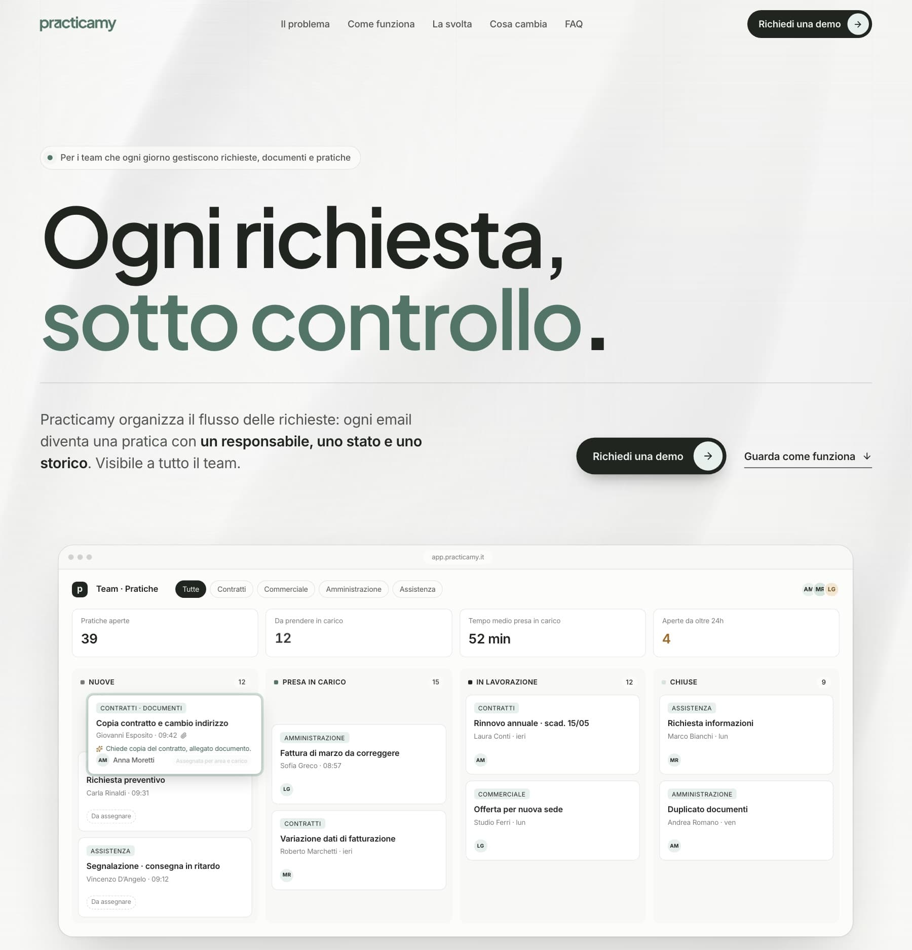 Practicamy: l'interfaccia del prodotto usato nel caso