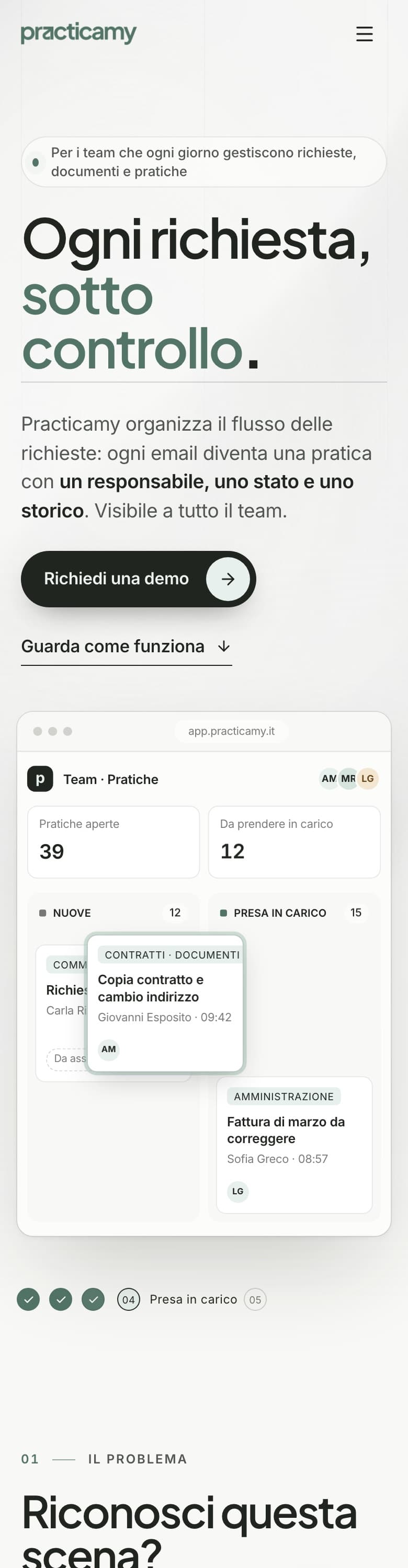 Practicamy: anteprima della landing page